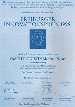 Innovationspreis 1996" der Stadt Freiburg